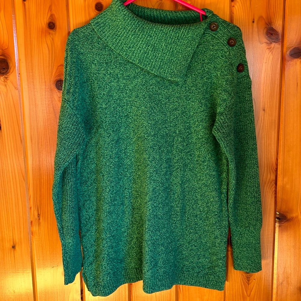 A classy green sweater